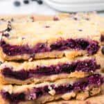 stacked blueberry pie bars