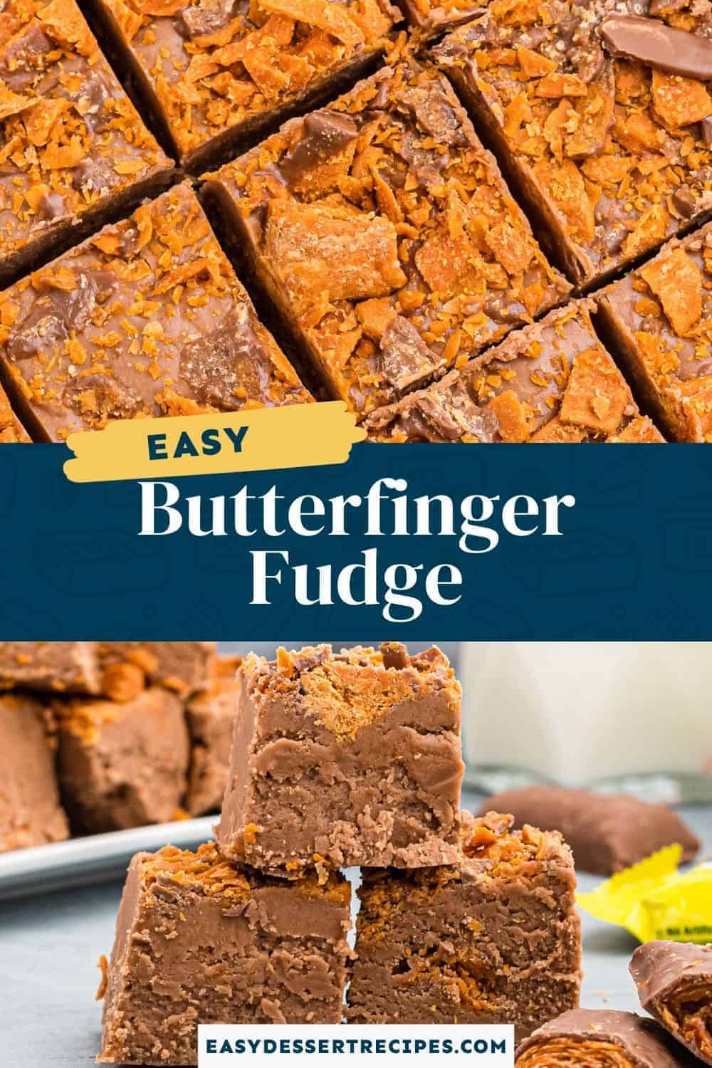 butterfinger fudge pinterest collage