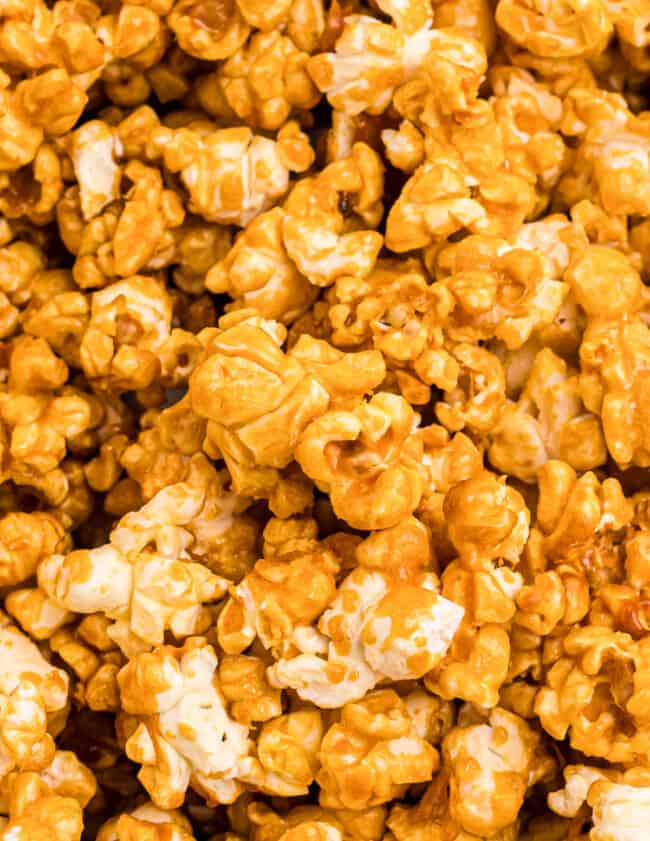 up close caramel popcorn