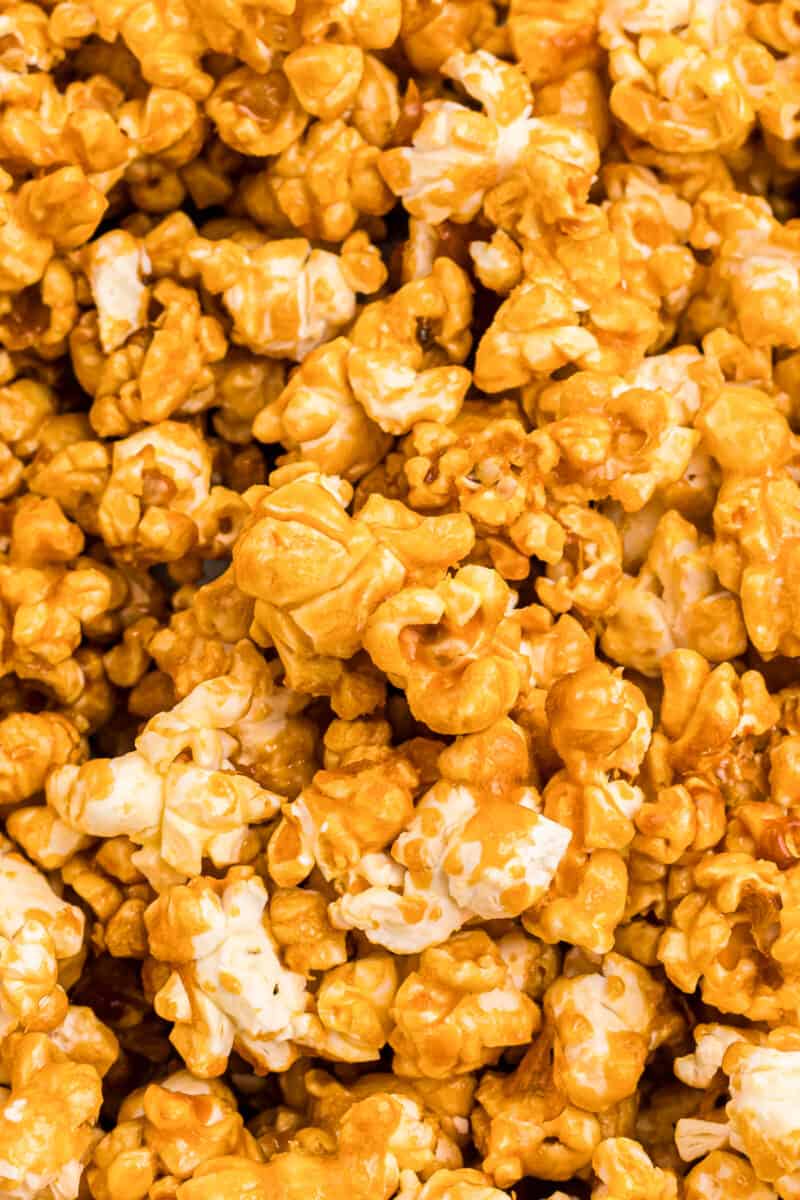up close caramel popcorn