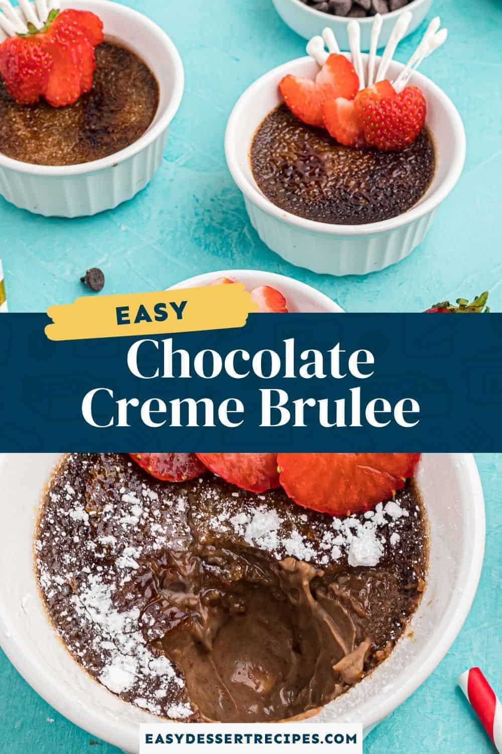 chocolate creme brulee pinterest collage