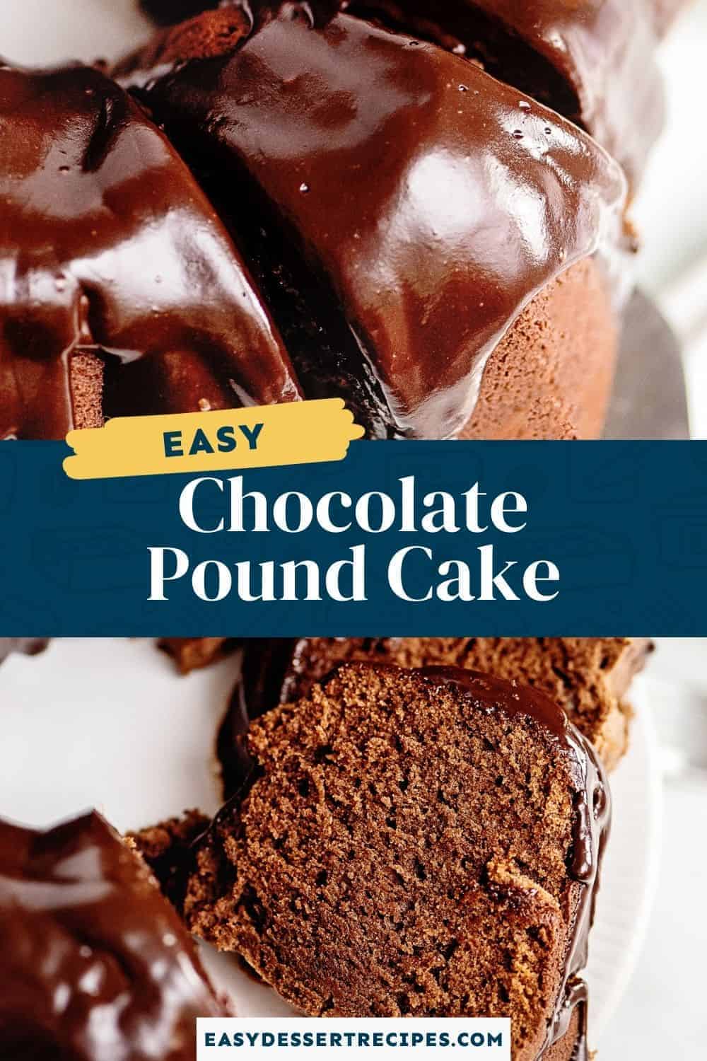 chocolate pound cake pinterest collage
