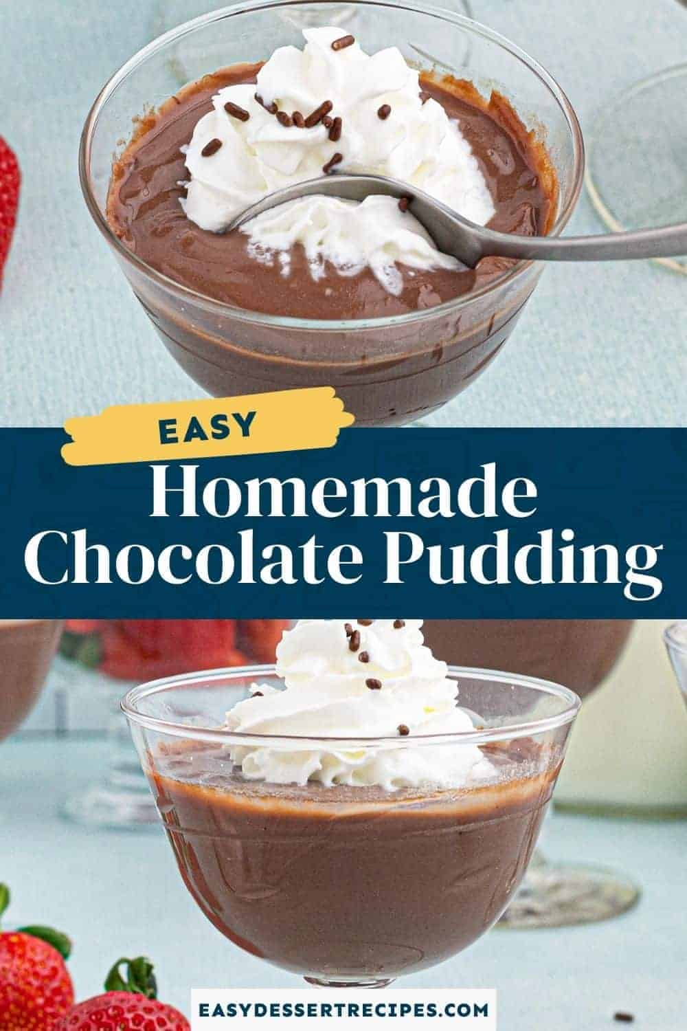 chocolate pudding pinterest collage