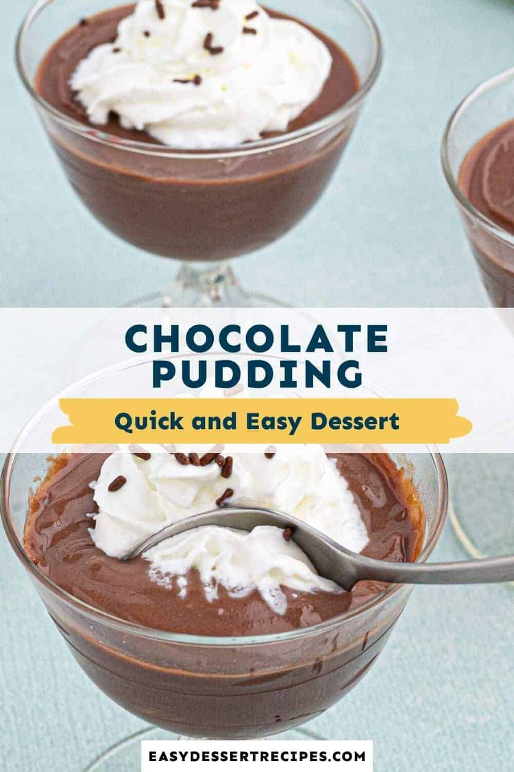 chocolate pudding pinterest collage