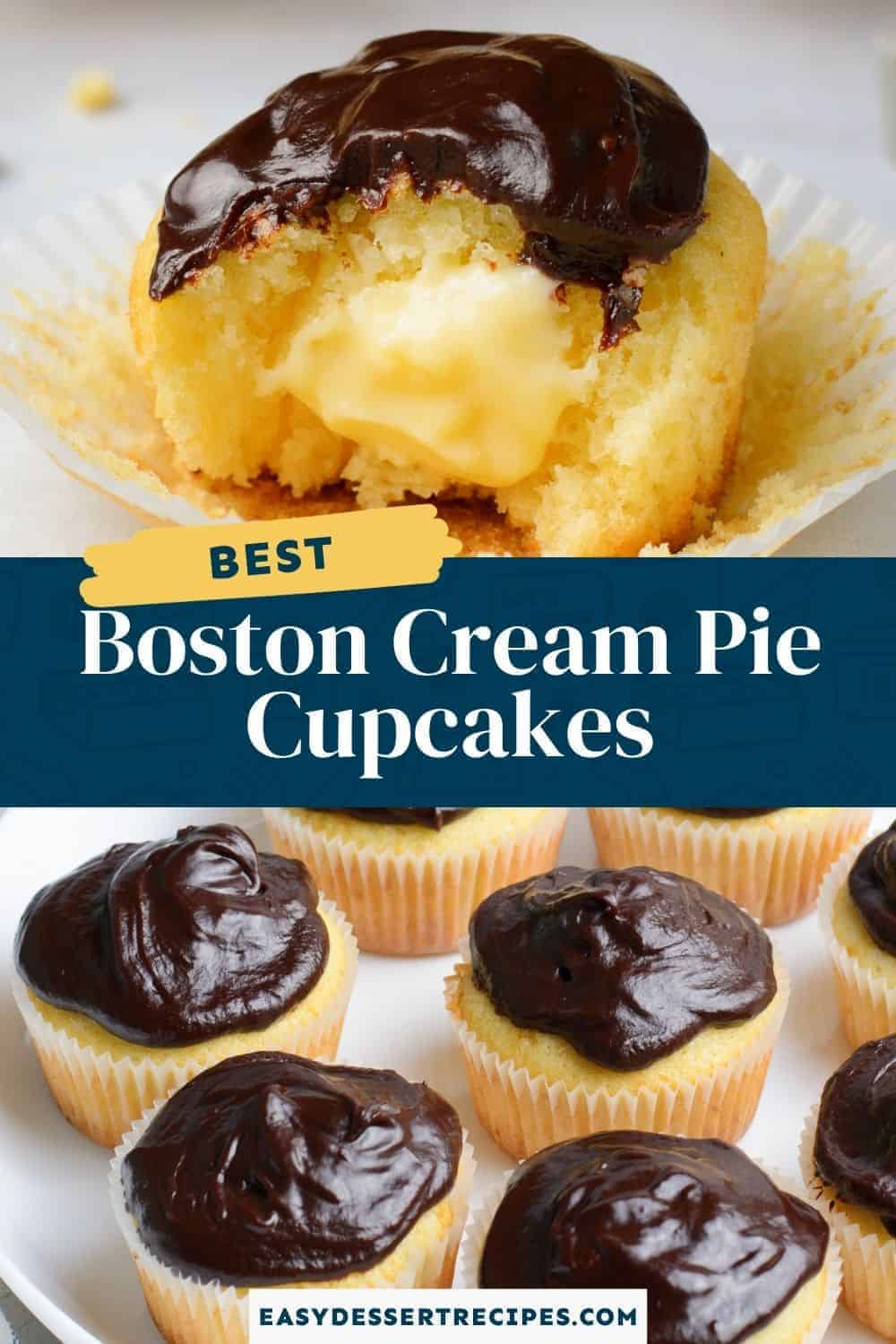 boston cream pie cupcakes pinterest collage