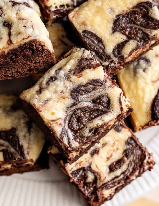 cream cheese brownies on plate