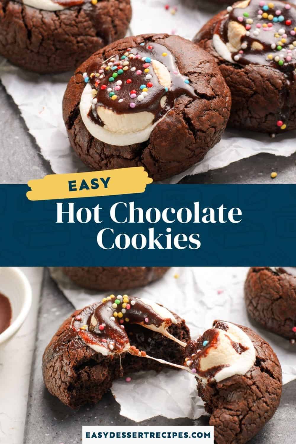hot chocolate cookies pinterest collage