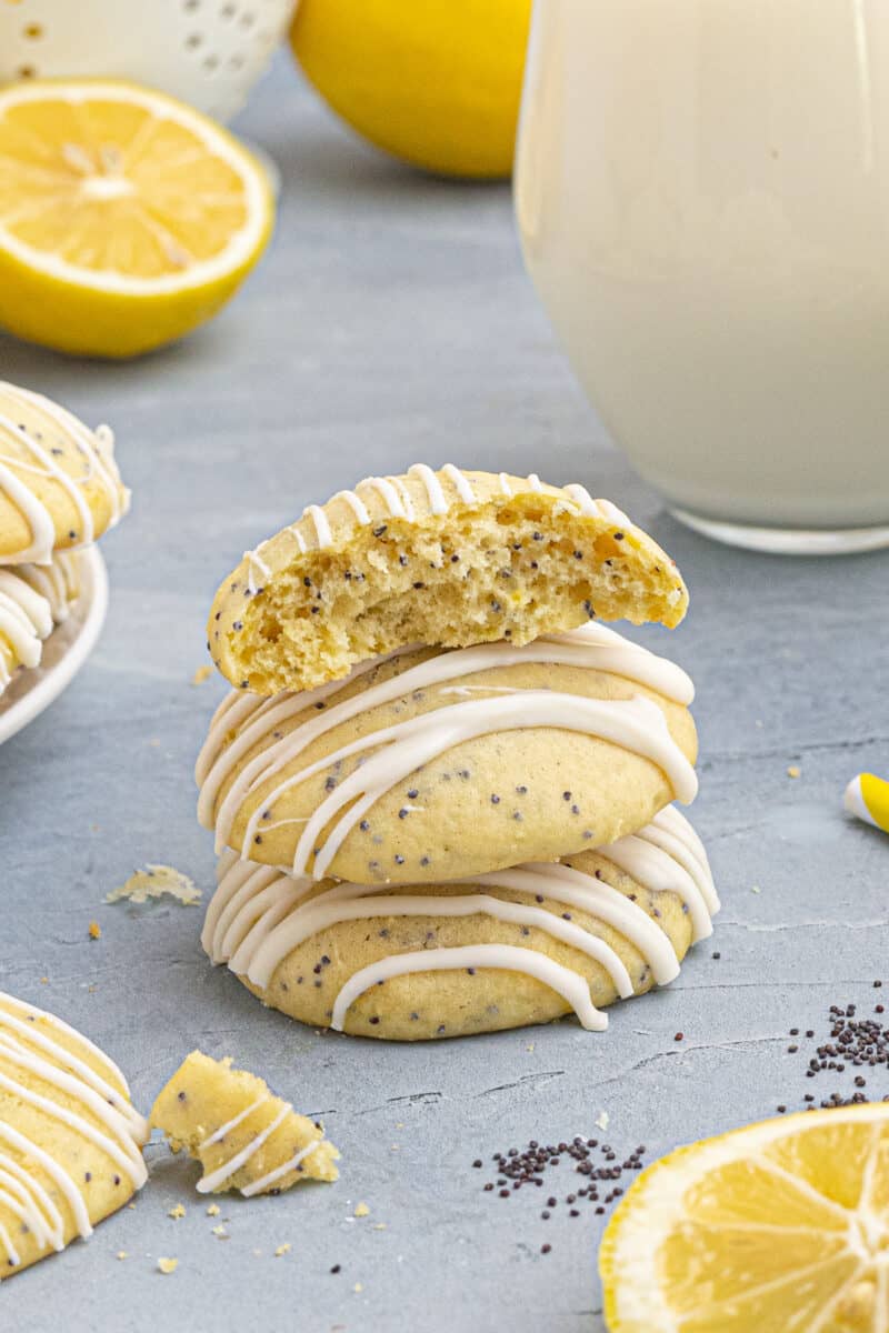 stacked lemon poppy seed cookies