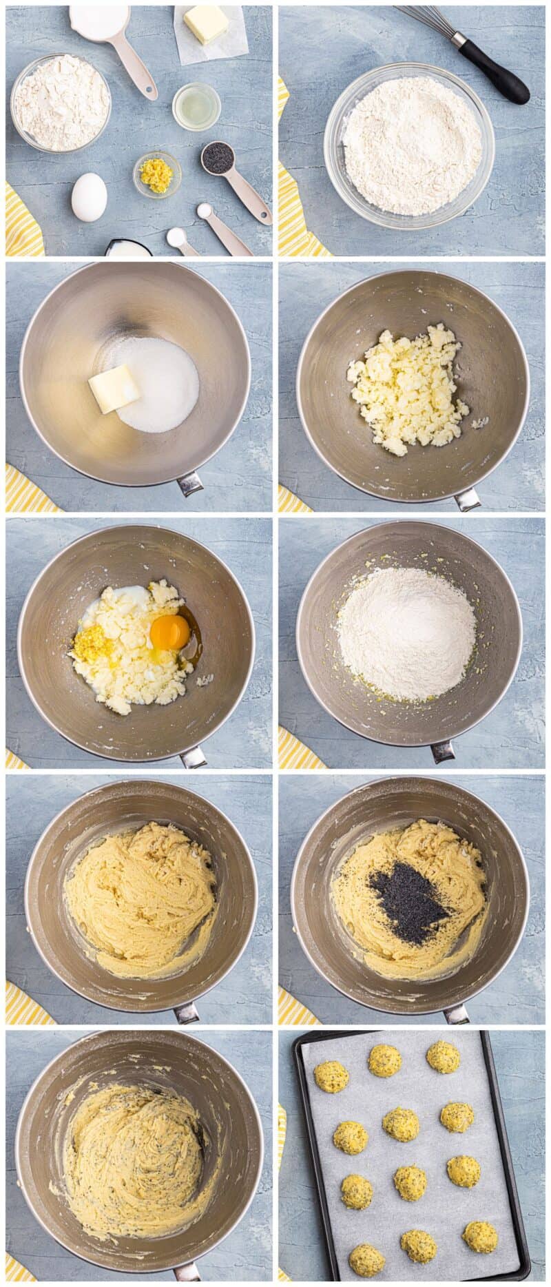 step by step photos for how to make lemon poppy seed cookies