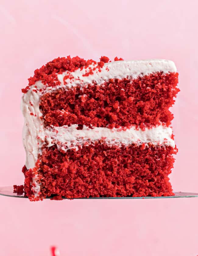 slice of red velvet cake