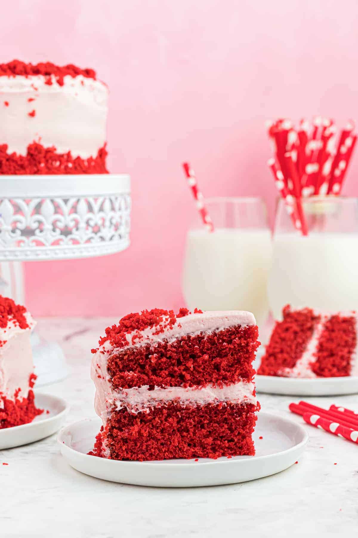 Red Velvet Cake with Raspberry Cream Cheese Frosting Easy Dessert Recipes