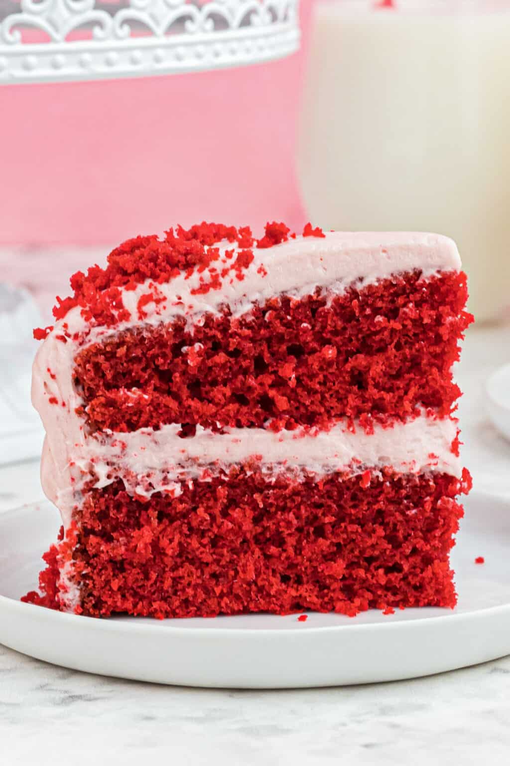 Red Velvet Cake with Raspberry Cream Cheese Frosting - Easy Dessert Recipes