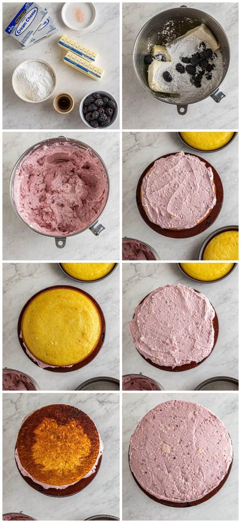 step by step photos for making lemon blackberry cake