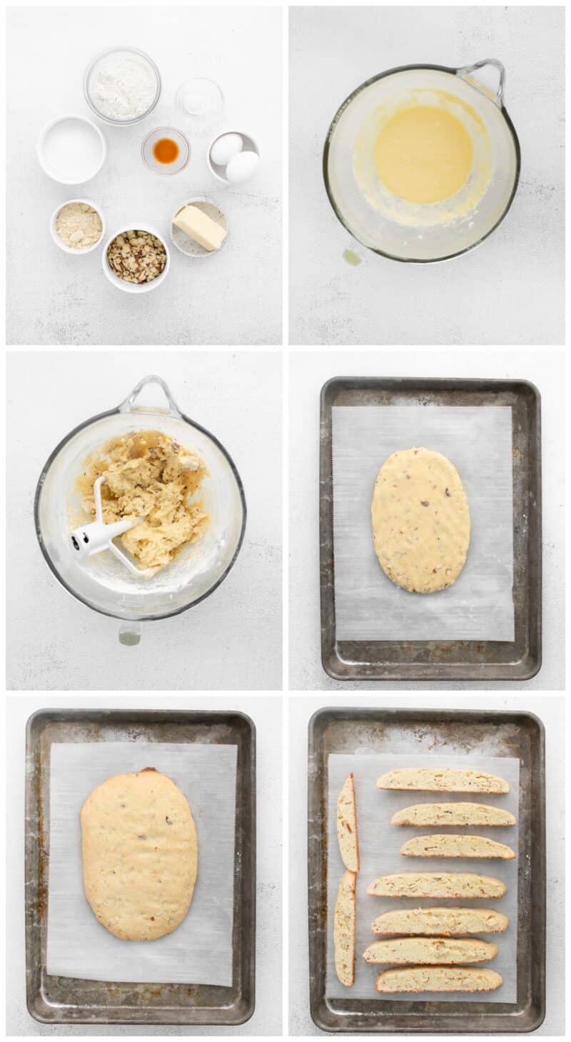 step by step photos for how to make almond biscotti