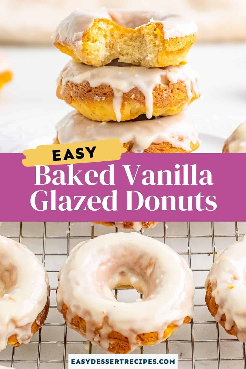 vanilla glazed baked donuts pinterest collage