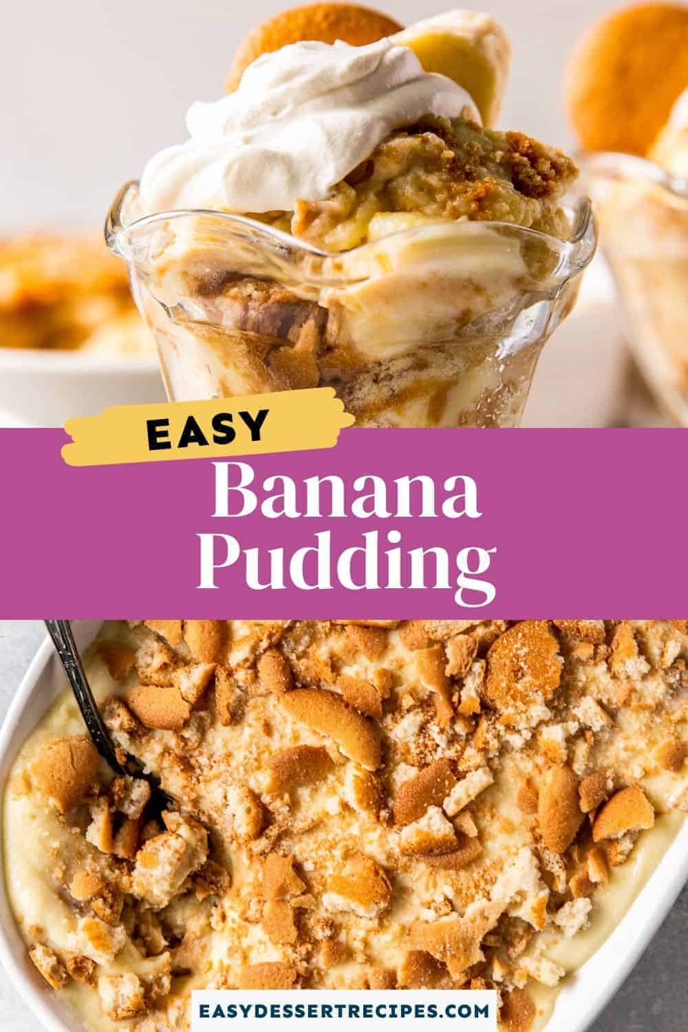 banana pudding pinterest collage