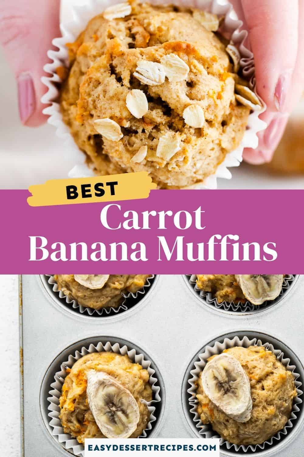 carrot banana muffins pinterest collage