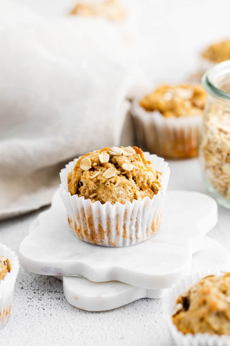 carrot banana muffins in white liners