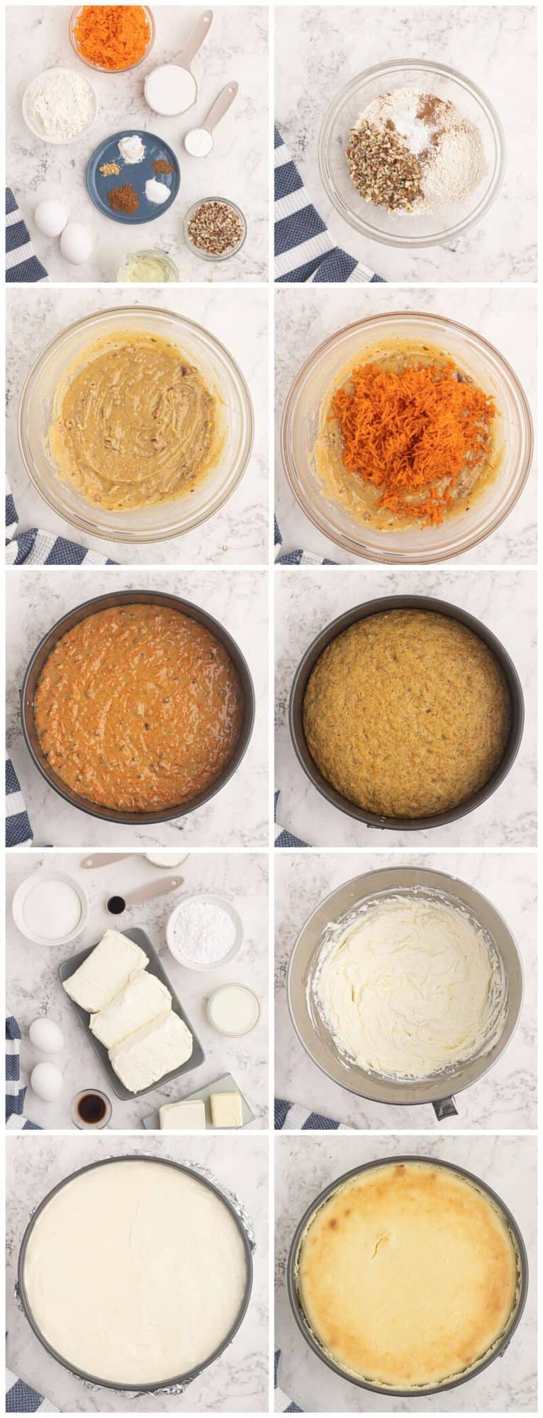 step by step photos for how to make carrot cake cheesecake