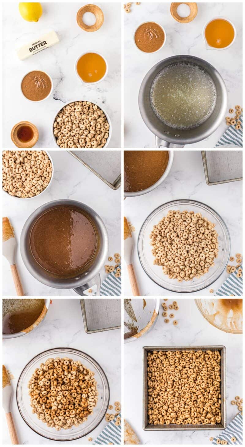 step by step photos for how to make cereal bars