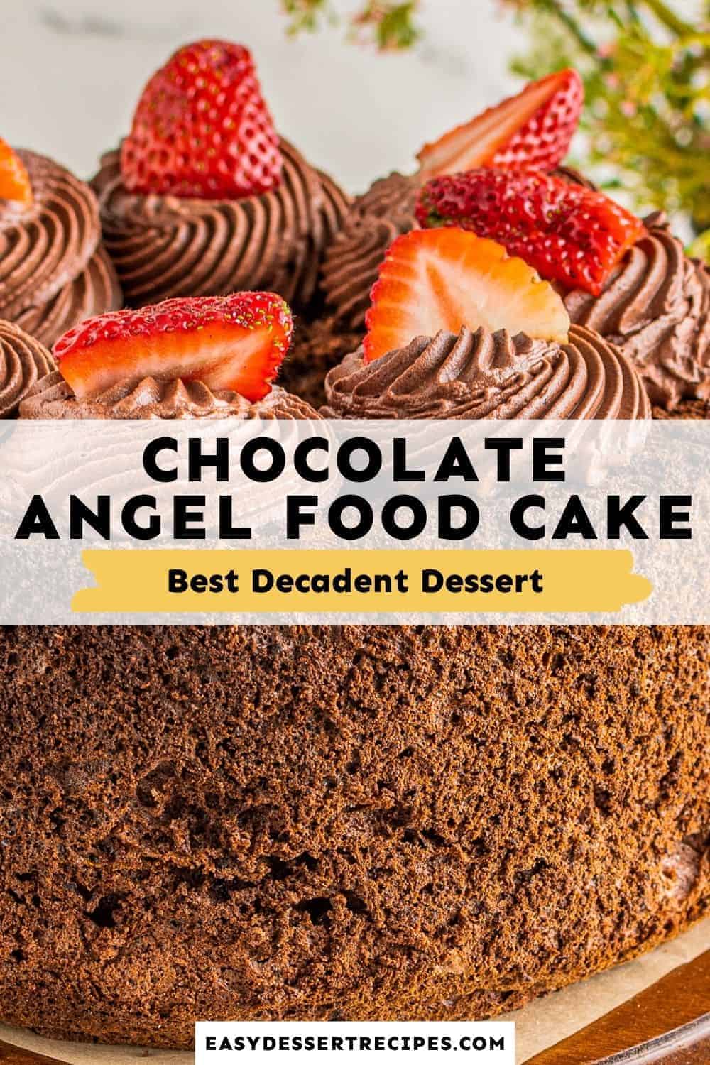 chocolate angel food cake pinterest collage