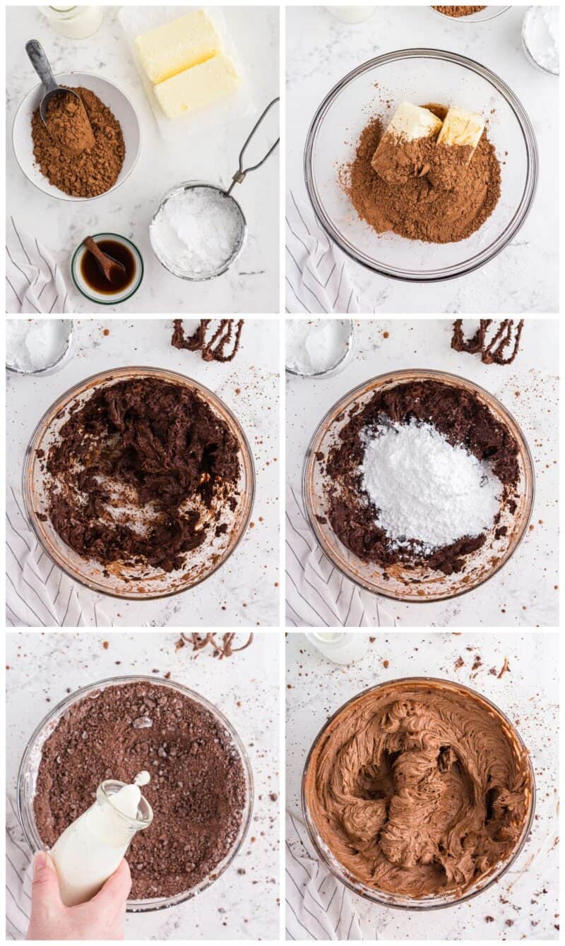step by step photos for how to make chocolate buttercream frosting