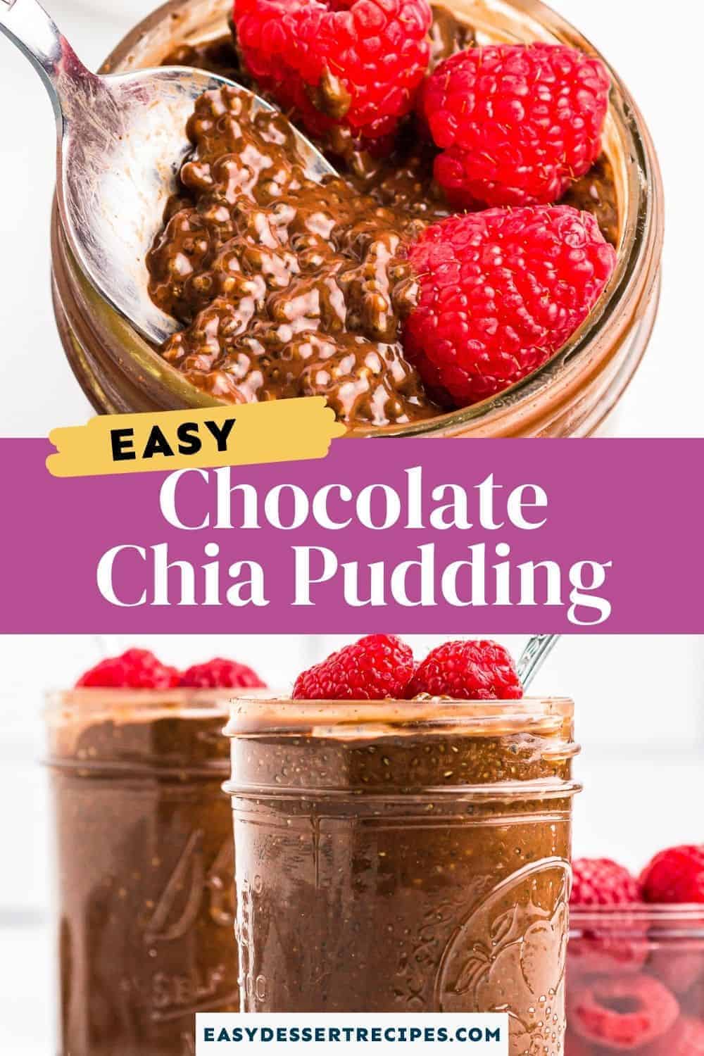 chocolate chia pudding pinterest collage