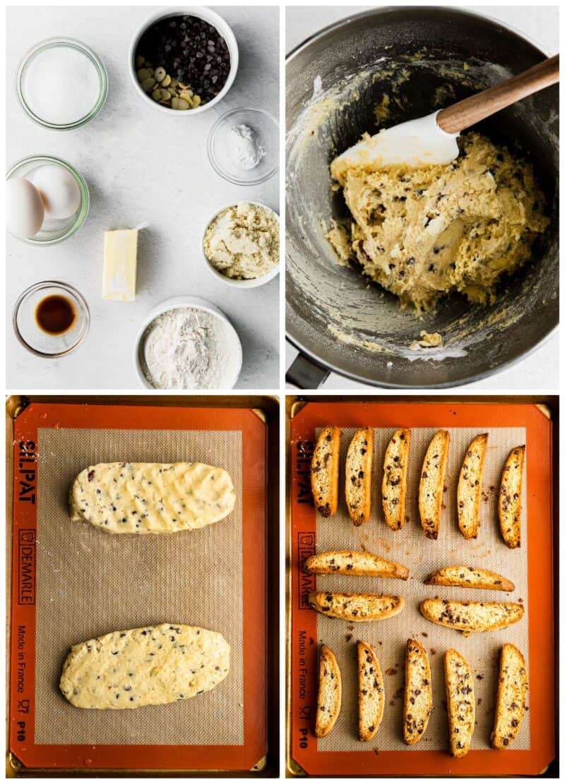 step by step photos for chocolate chip biscotti