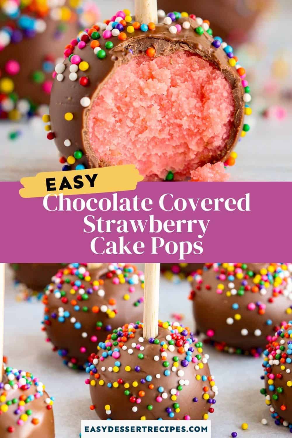 chocolate covered strawberry cake pops pinterest