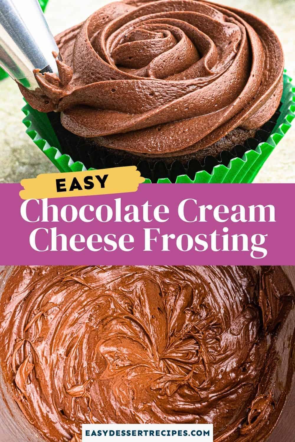 chocolate cream cheese frosting pinterest collage