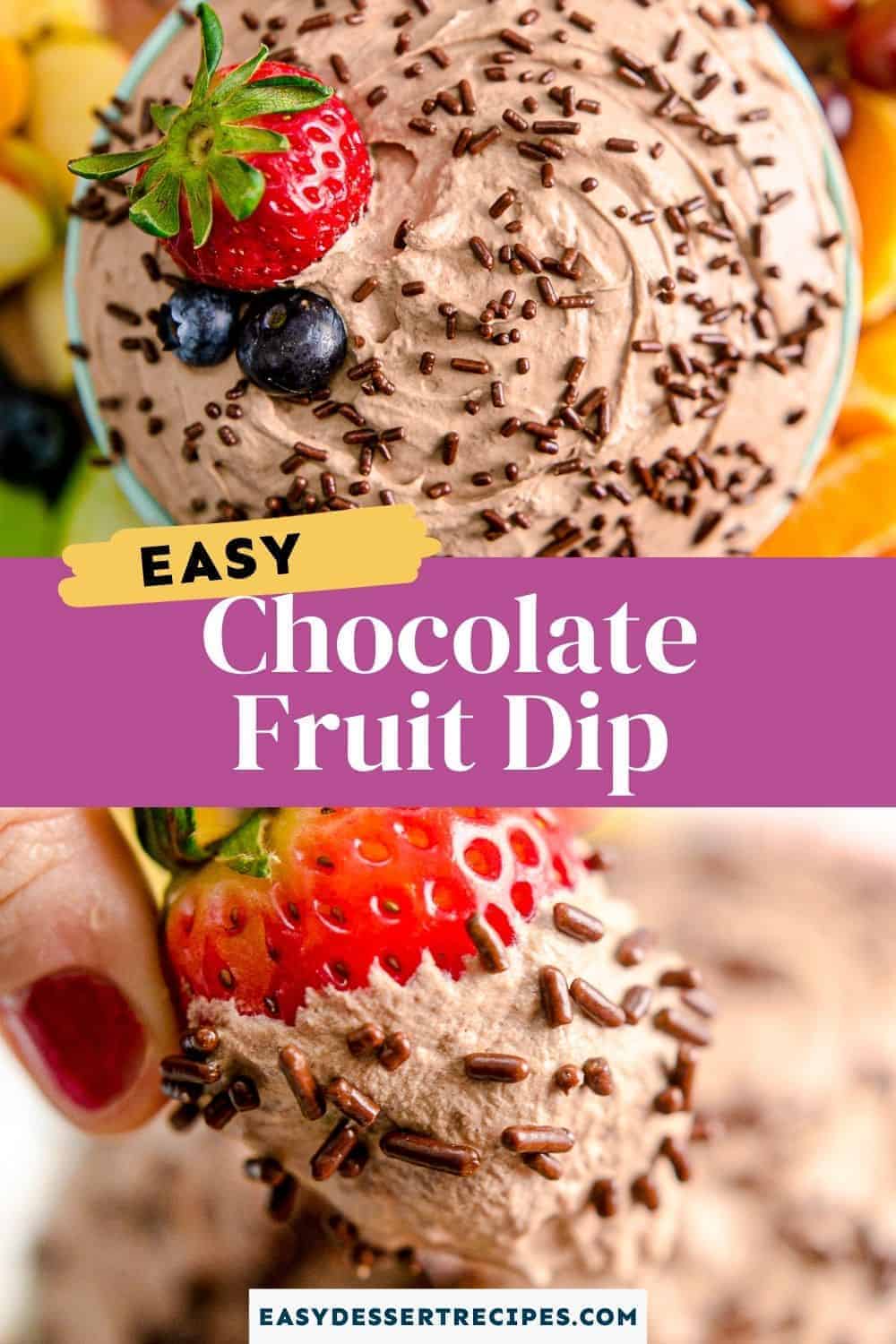chocolate fruit dip pinterest collage