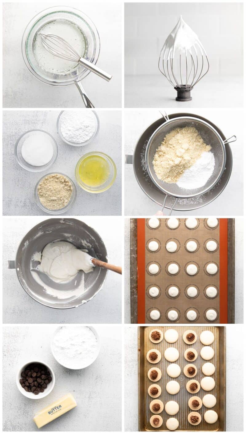 step by step photos for how to make chocolate macarons