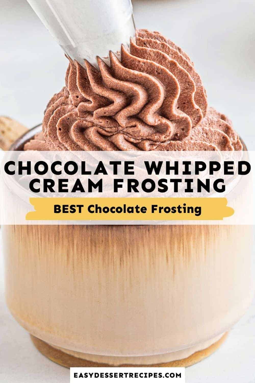 chocolate whipped cream frosting pinterest collage
