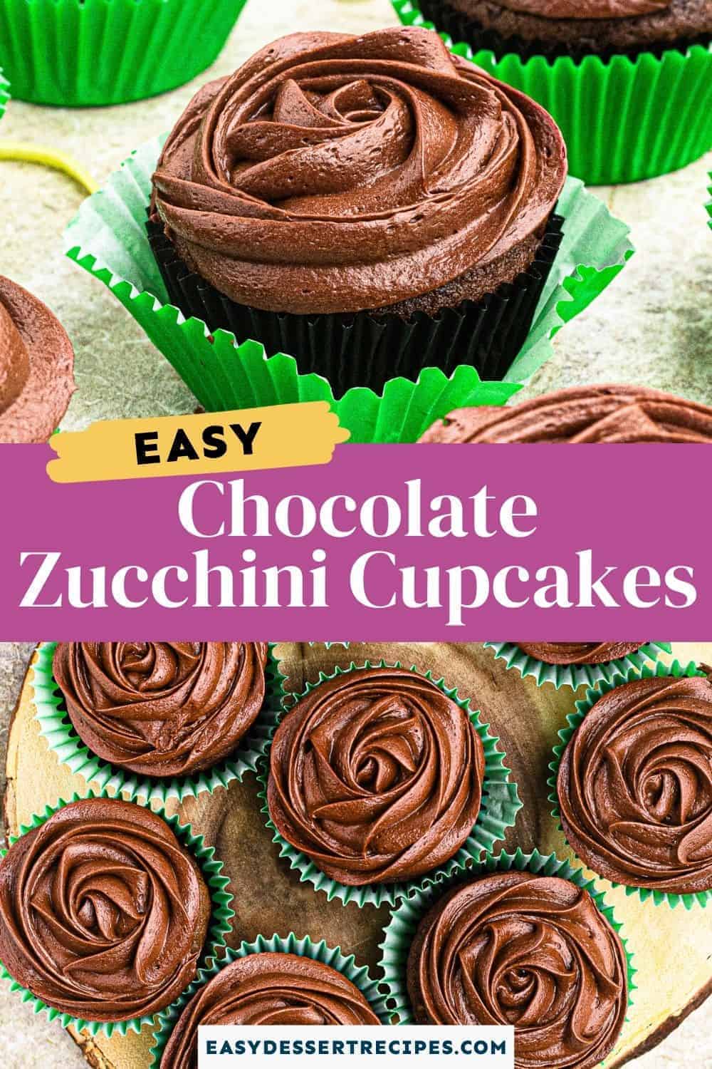 chocolate zucchini cupcakes pinterest collage
