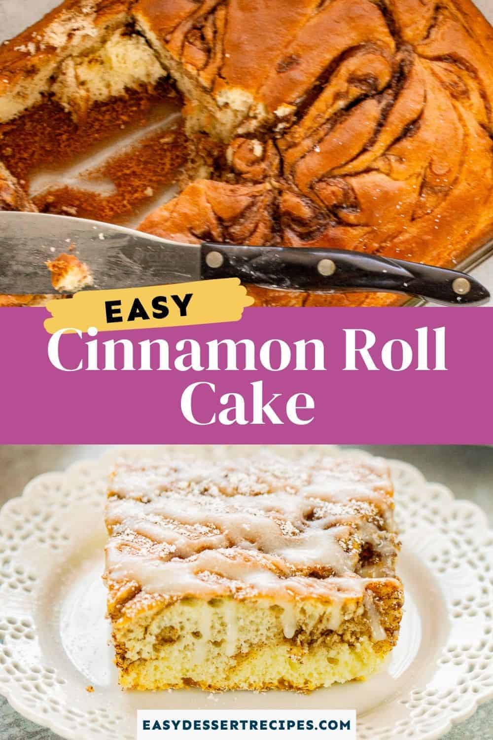 cinnamon roll cake pinterest collage