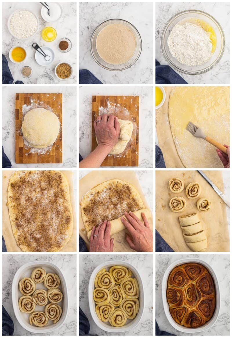 step by step photos for how to make homemade cinnamon rolls