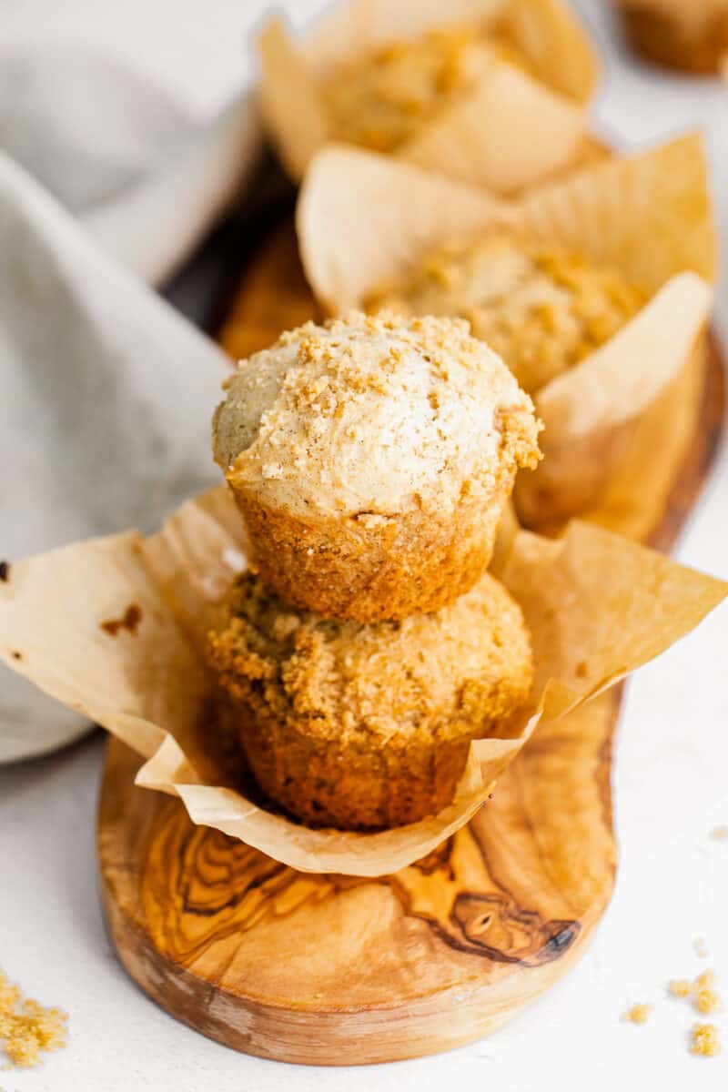 stacked coffee cake muffins