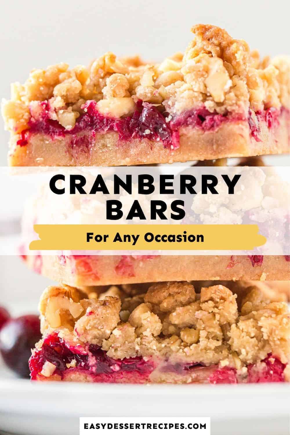 cranberry bars pinterest collage