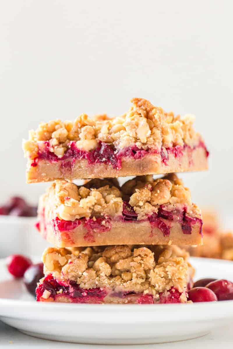 3 stacked cranberry bars