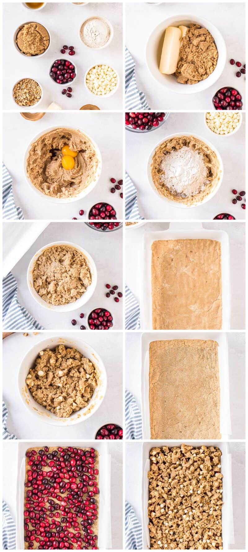 step by step photos for how to make cranberry bars