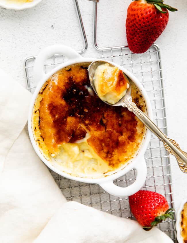 easy creme brulee with spoon