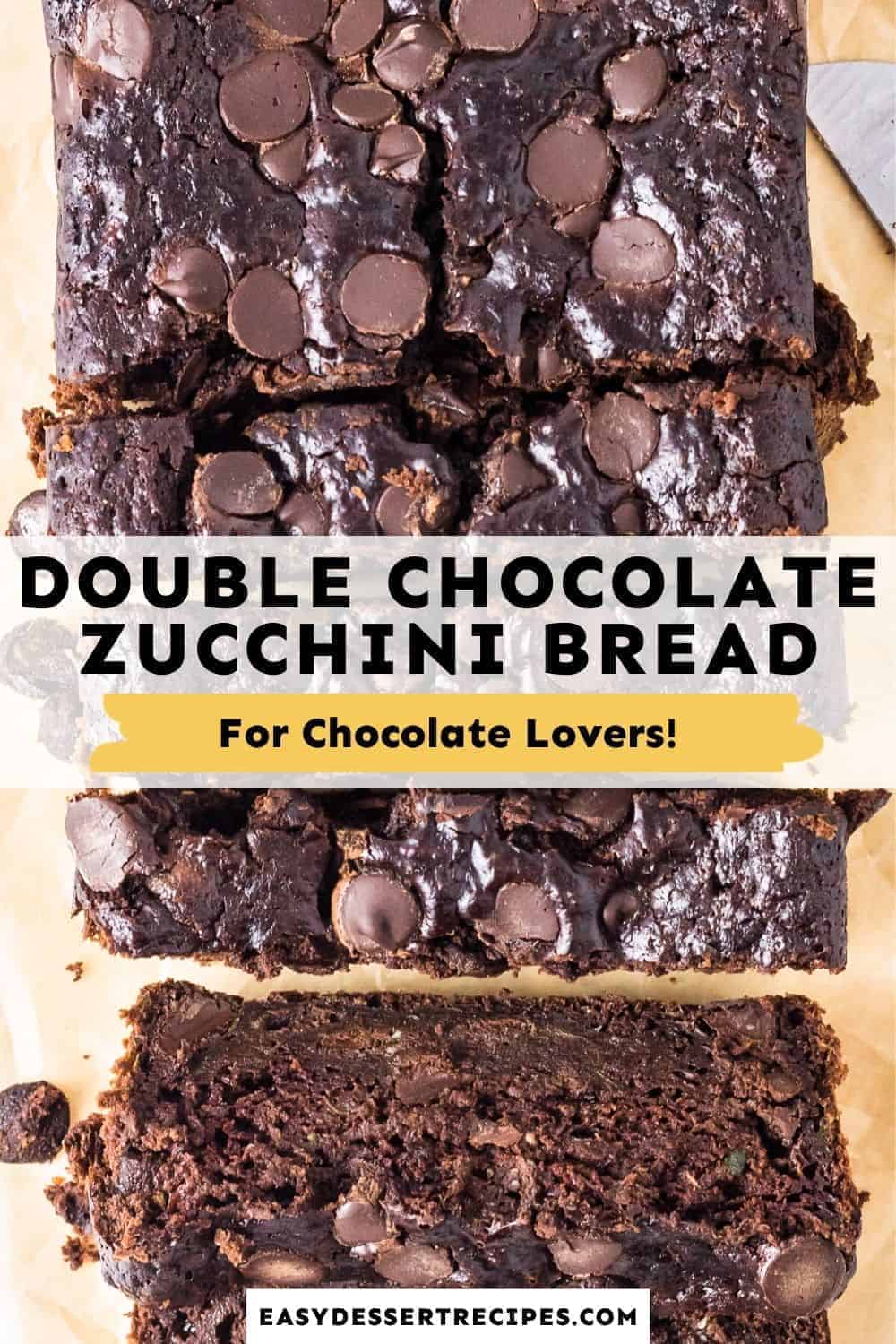 double chocolate zucchini bread pinterest collage
