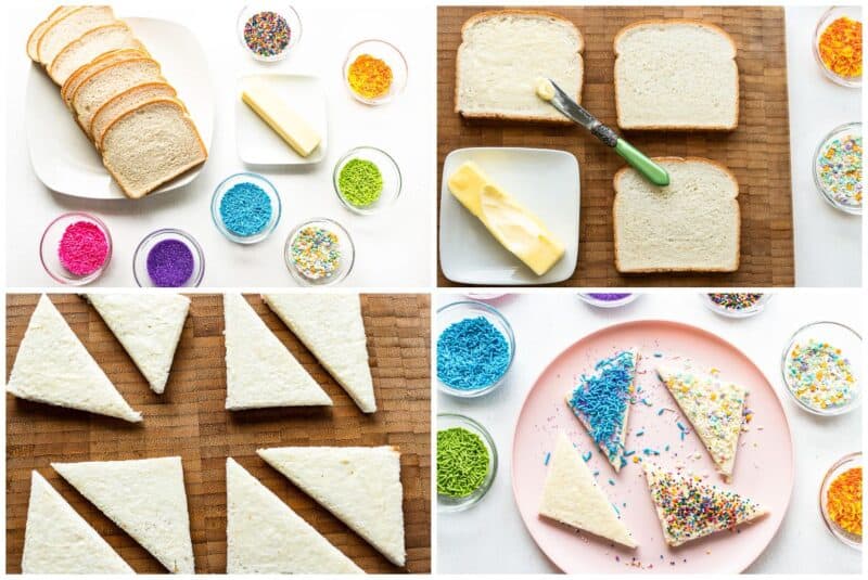 step by step photos for how to make fairy bread with butter