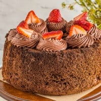 featured chocolate angel food cake