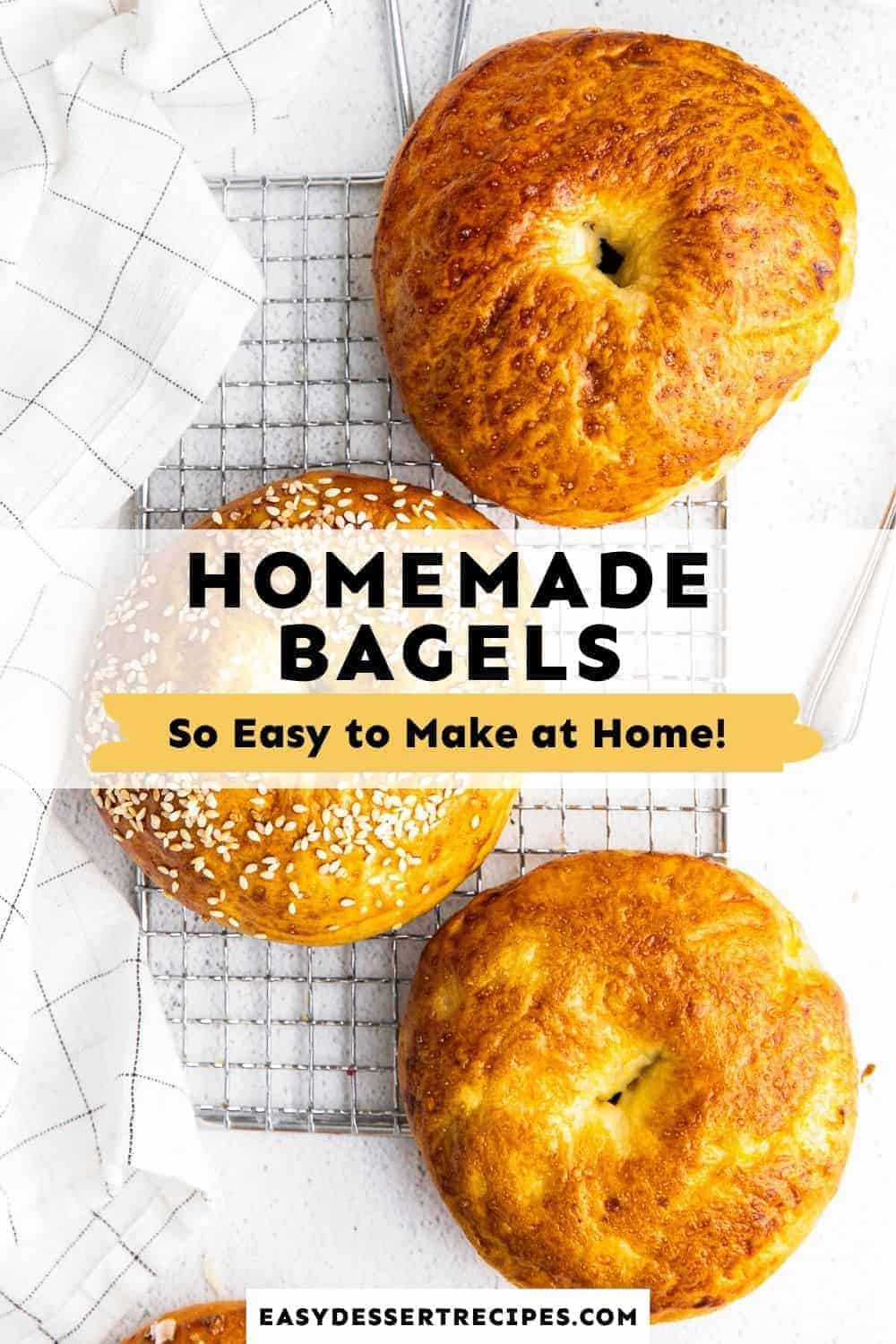 homemade bagels pinterest collage