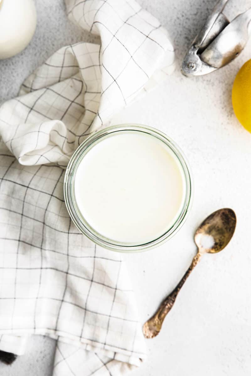 homemade buttermilk overhead image