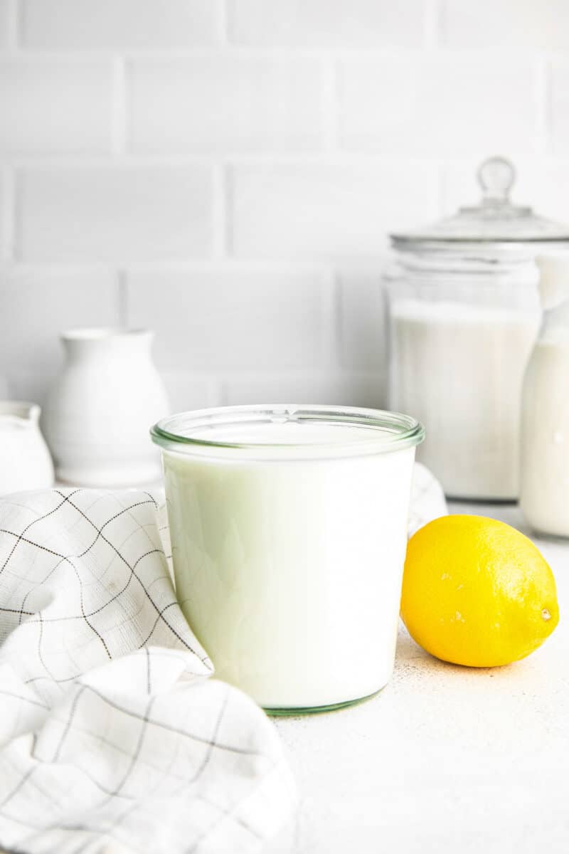 jar of homemade buttermilk