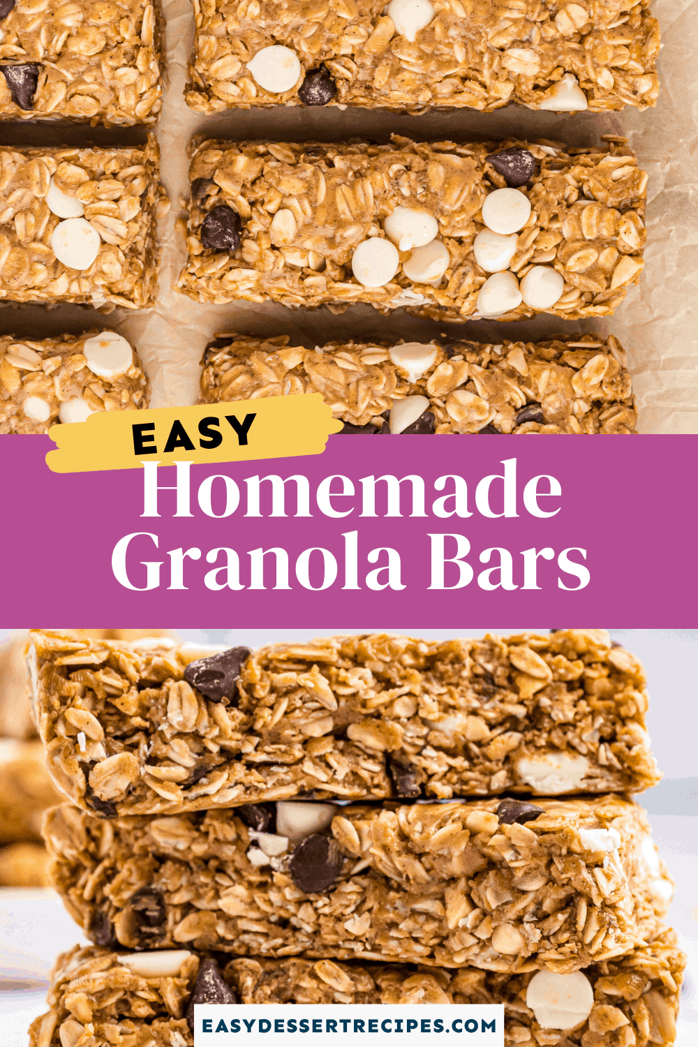 homemade granola bars pinterest collage