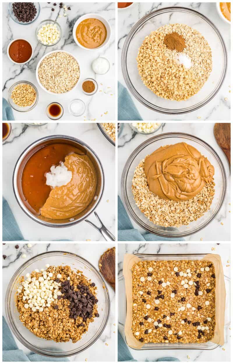 step by step photos for how to make homemade granola bars