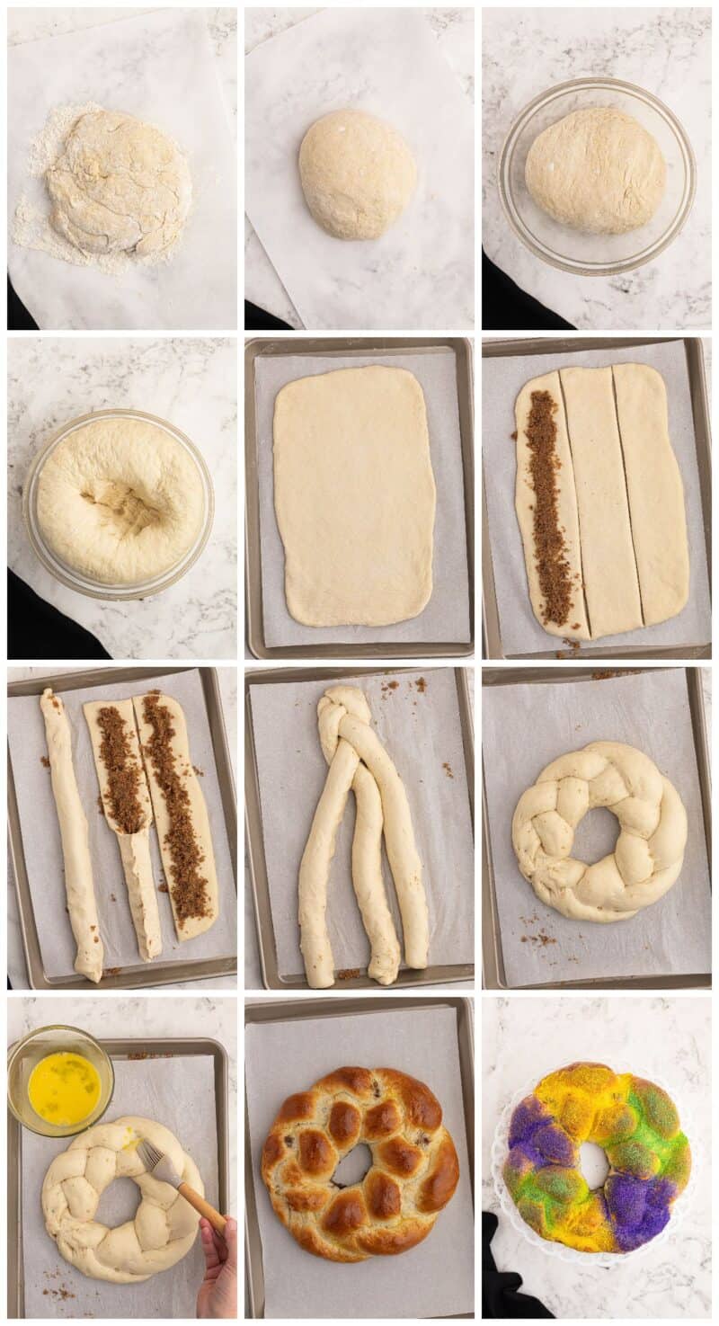 step by step photos for how to make king cake